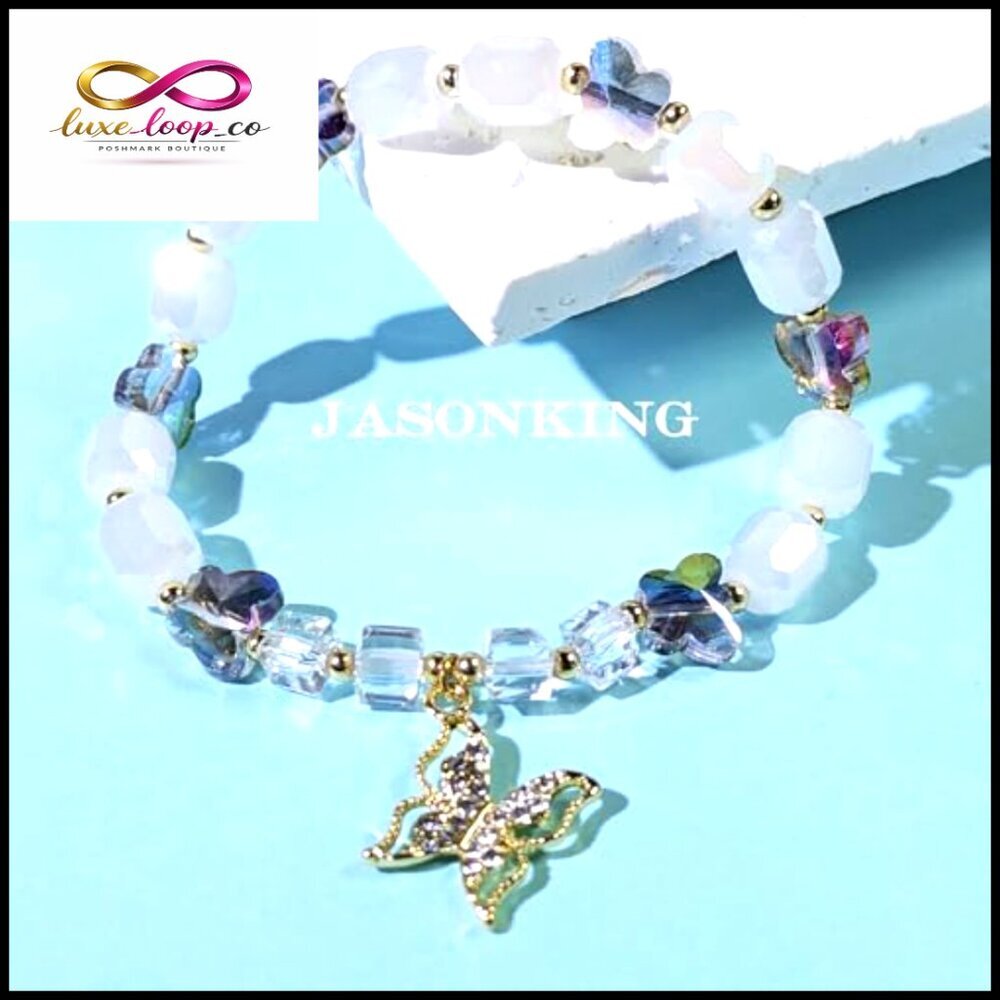 Butterfly Crystal Stretch Bracelet Women's Jewelry Gift - Picture 5 of 6